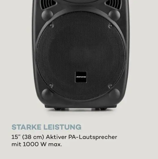 Мобильная акустическая система Auna Streetstar 2.0 15" с Bluetooth, USB, SD и УВЧ микрофонами - изображение 3