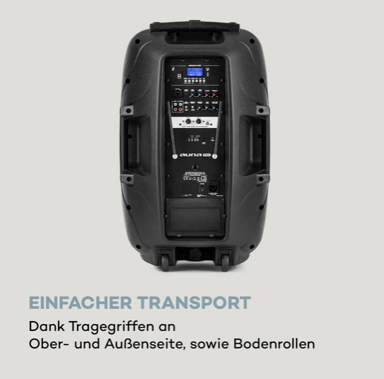 Мобильная акустическая система Auna Streetstar 2.0 12" с Bluetooth, USB, SD и караоке, второе поколение - изображение 6