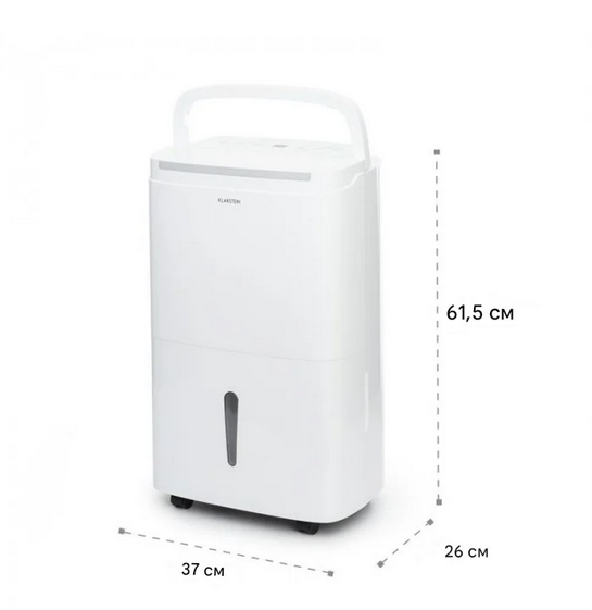 Осушитель воздуха KLARSTEIN 40 л/сутки с Wi-Fi, функцией очистки воздуха, баком 7 л и производительностью 360 м³/ч - изображение 11
