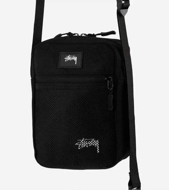 Месенджер через плече Stussy у чорному кольорі. - Фото 3 Месенджер через плече Stussy у чорному кольорі. - зображення 3