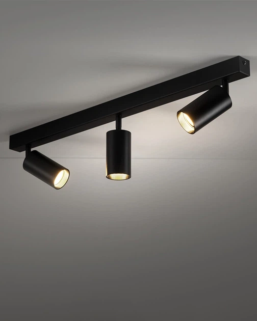 Світильник поворотний, спот TK Lighting 10634 Amis GU10 3x10W IP20 чорний - зображення 3