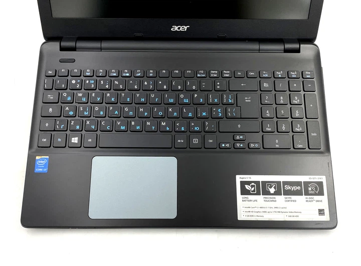 Ігровий ноутбук Acer E5-571G і3-4005U 8 RAM 120 SSD 500 HDD GeForce 820M [15.6"] - Б/В - зображення 2