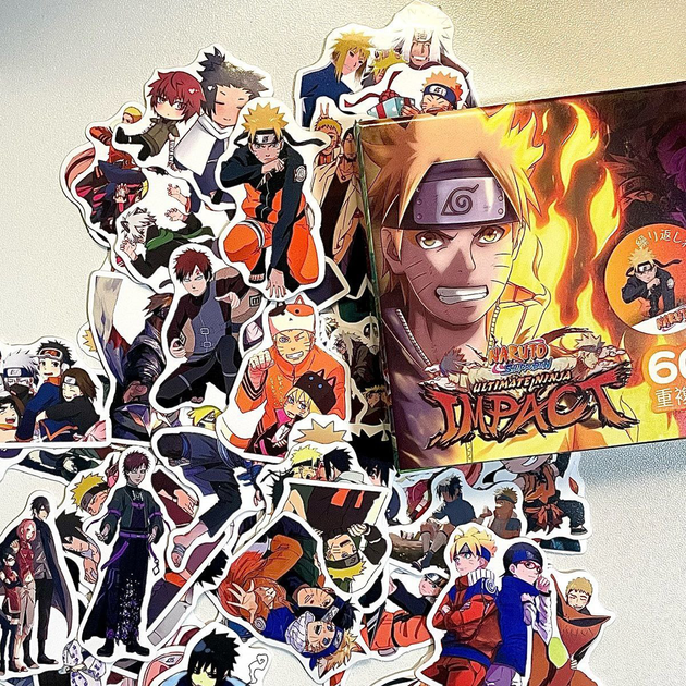 Набор наклеек NARUTO стикеры наклейки 60 шт Наруто - Фото 6 Набор наклеек NARUTO стикеры наклейки 60 шт Наруто - изображение 6