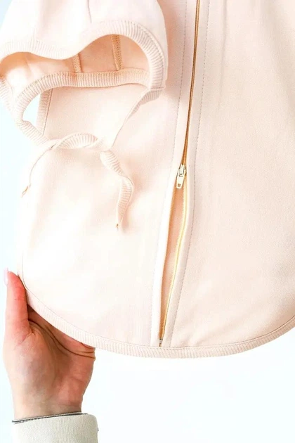 Європелюшка на блискавці з шапочкою Mag baby Cozy, cream 0-3 - Фото 4 Європелюшка на блискавці з шапочкою Mag baby Cozy, cream 0-3 - изображение 4