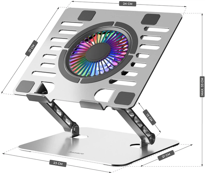 Podstawka pod laptop Huzaro Hold 4.0 RGB Silver (HZ-HOLD 4.0 RGB) - obraz 7