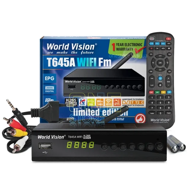 Тюнер World Vision T645A WiFi FM - Фото 1 Тюнер World Vision T645A WiFi FM - зображення 1