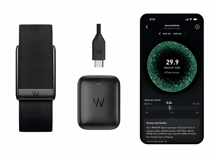 Фітнес-браслет WHOOP 5.0 з ремінцем Jet Black CoreKnit + Peak підписка 12 міс., Чорний (WH1250012) - зображення 4