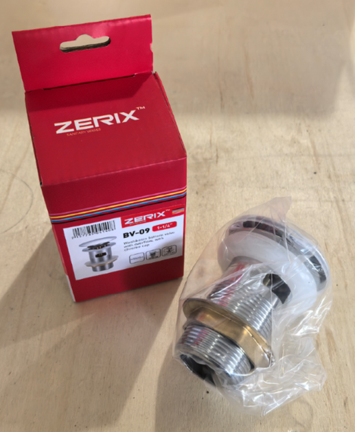 Донный клапан для раковины с переливом Zerix BV-09 1 1/4" автоматический Click-Clack (Цвет хром) (MY0414) - Фото 3 Донный клапан для раковины с переливом Zerix BV-09 1 1/4" автоматический Click-Clack (Цвет хром) (MY0414) - изображение 3