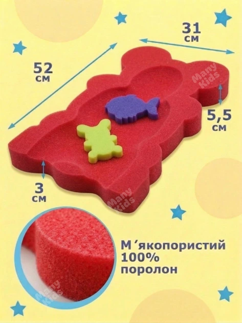 Мягкий поролоновый матрасик вкладыш в детскую ванночку для купания новорожденных коврик вставка губка для малышей подкладка горка для ванны анатомическая форма для младенцев грудничков с рождения 0+ розовый - изображение 3