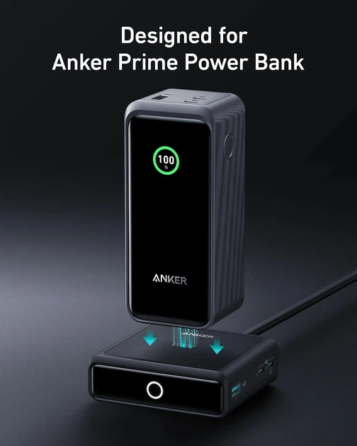Мережевий зарядний пристрій Anker Prime 100 W, 2xUSB-C, 1xUSB-A, Pogo pin Black (A1902311) ( 29585 ) - зображення 2