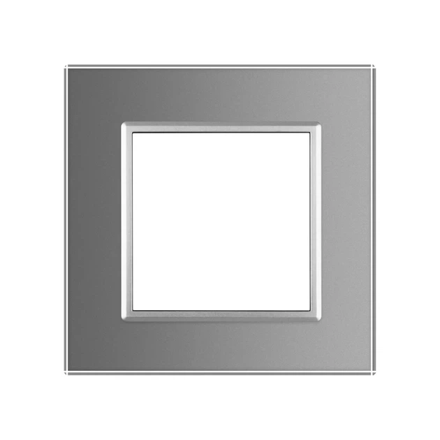 Рамка 1-постова LIVOLO, загартоване скло, сіра, 80×80 мм (VL-P7E-2I) - зображення 2