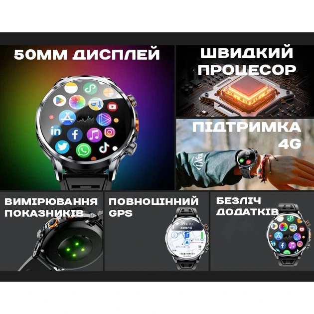 Розумний смарт годинник Smart Technology з SIM-картою - зображення 5