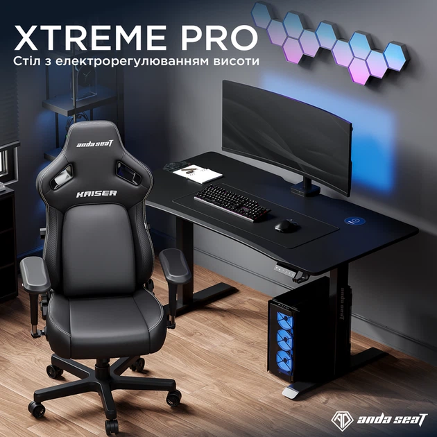 Стіл з електрорегулюванням висоти Anda Seat Xtreme Pro 1400x750 Black - зображення 2