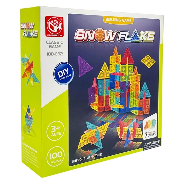 Дитячий набір конструктора "Snow Flake" 188-692, 100 деталей - Фото 1 Дитячий набір конструктора "Snow Flake" 188-692, 100 деталей - изображение 1