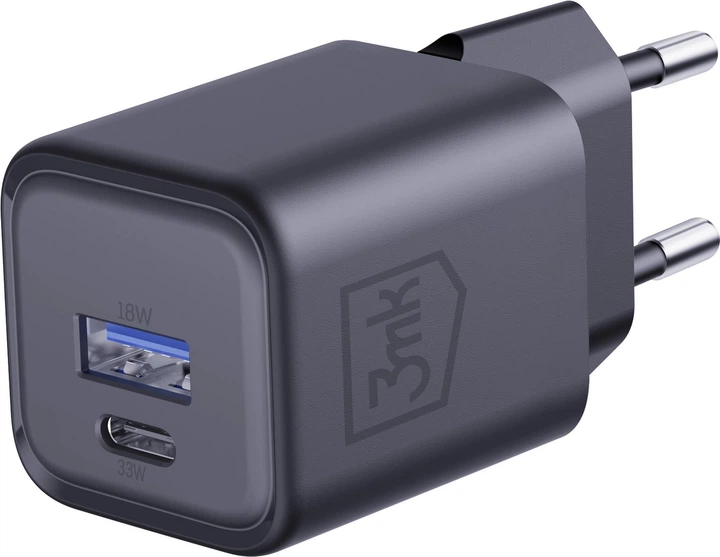 Ładowarka sieciowa 3MK Hyper Charger PD 33W GaN QC4+ Black (5903108684316) - Zdjęcie 2 Ładowarka sieciowa 3MK Hyper Charger PD 33W GaN QC4+ Black (5903108684316) - obraz 2