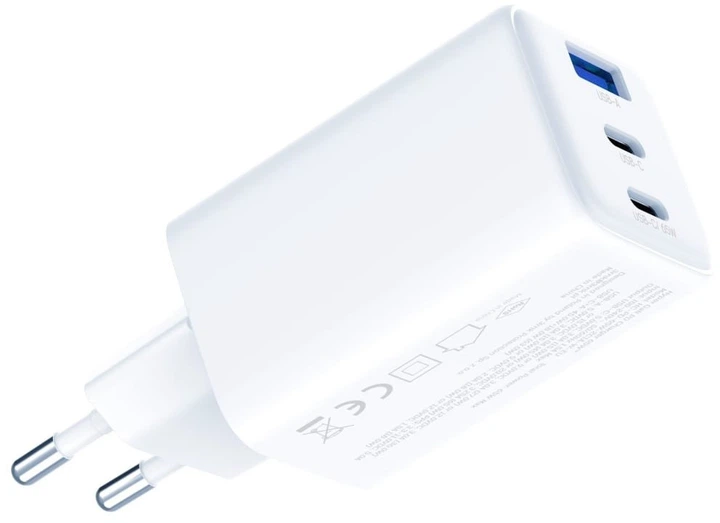 Ładowarka sieciowa 3MK Hyper Charger 65W GaN QC4+ White (5903108640107) - Zdjęcie 3 Ładowarka sieciowa 3MK Hyper Charger 65W GaN QC4+ White (5903108640107) - obraz 3