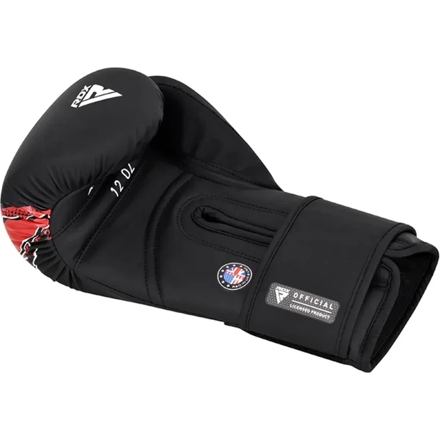 Боксерские перчатки RDX Boxing Gloves Aura F-17 (BGR-F17BR) Black/Red 14 унций - изображение 4