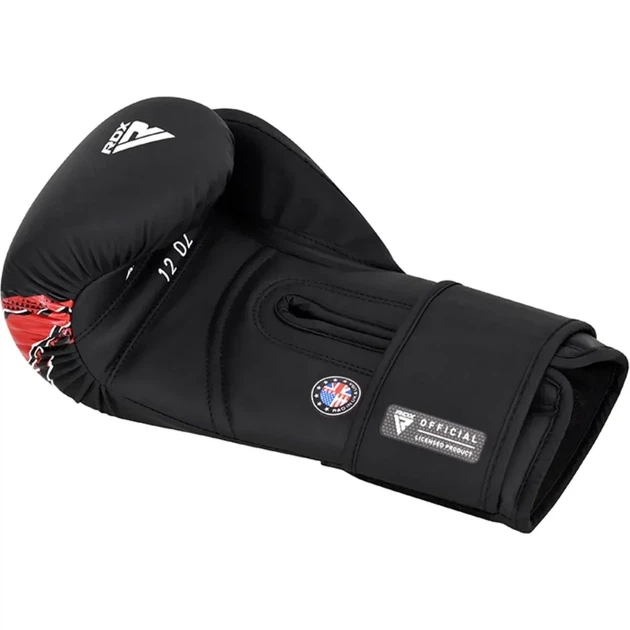 Боксерские перчатки RDX Boxing Gloves Aura F-17 (BGR-F17BR) Black/Red 10 унций - изображение 4