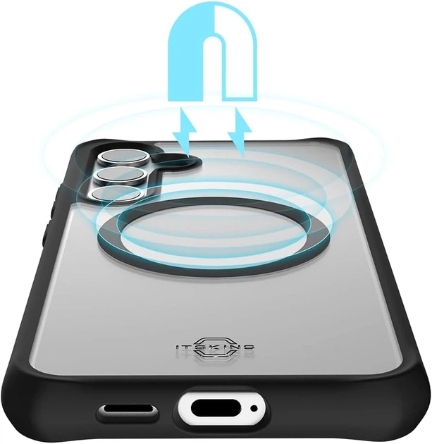 Чохол ItSkins Hybrid R Solid with MagSafe для Samsung Galaxy S24 Plus (S926) (SGKP-HRSMA-PBTR) Transparent/Black - Фото 5 Чохол ItSkins Hybrid R Solid with MagSafe для Samsung Galaxy S24 Plus (S926) (SGKP-HRSMA-PBTR) Transparent/Black - зображення 5