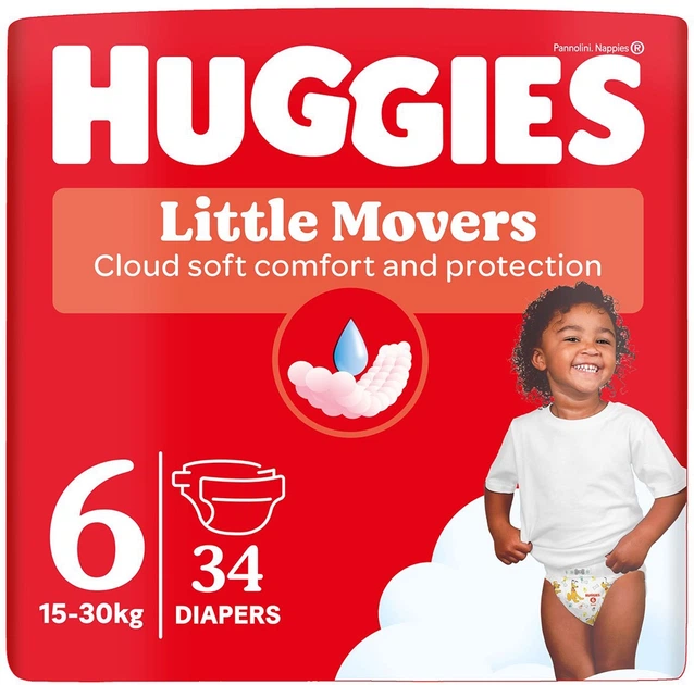 Набор Подгузники Huggies Extra Care Little Movers 6 15-30 кг 34 шт х 2 шт (5029053567600+5029053567600) - Фото 2 Набор Подгузники Huggies Extra Care Little Movers 6 15-30 кг 34 шт х 2 шт (5029053567600+5029053567600) - изображение 2