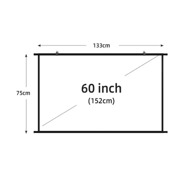 Экран для проектора 60 " дюйма TUBE SOFT LIGHT 16:9 настенный портативный Стрейчевая ткань белая матовая В комплекте крепление для дома и улицы - изображение 10