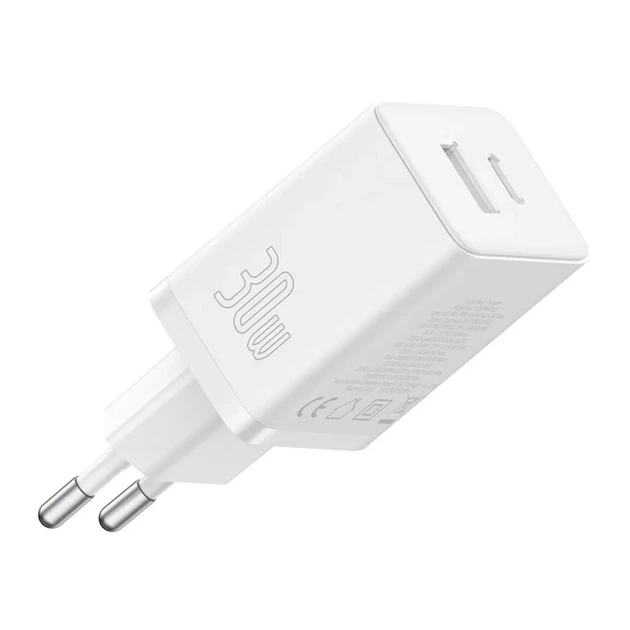 Мережевий зарядний пристрій Baseus Cube Fast Charger C+U 30W EU Cluster White - зображення 3