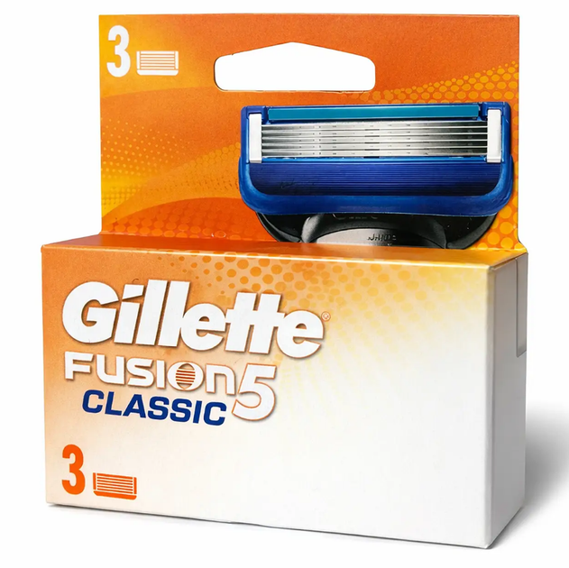 Змінні касети для гоління Gillette Fusion Classic 3 шт (8700216599627) - Фото 1 Змінні касети для гоління Gillette Fusion Classic 3 шт (8700216599627) - изображение 1