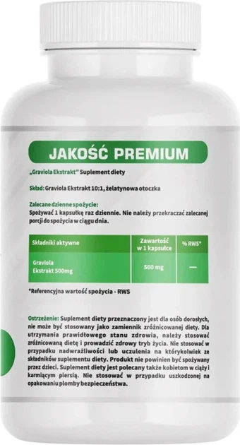 Suplement diety MedFuture Graviola Ekstrakt 500 mg 60 kapsułek (5907589310122) - obraz 2