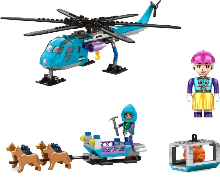 Klocki konstrukcyjne Ausini Polar Mission Helicopter & Dog Sled 248 elementów 7920590 (8718012049581) - obraz 2