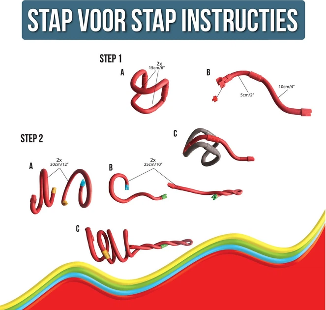 Конструктор Spaghetteez Clicks Spaghetteez Velociraptor гнучкі будівельні стрижні 34 елементи 1250385 (5425002306380) - зображення 4