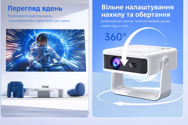 Смарт проектор Salange Q8 Android Wi-Fi Bluetooth 200 ANSI мультимедийный проектор для дома фильмов и презентаций Full HD 1080P поддержка 4K портативный LED видеопроектор HDMI USB экран до 120 дюймов - изображение 5