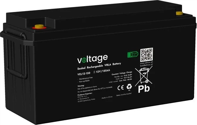 Akumulator Voltage AGM Long Life 12V 150Ah (VEL12-150) - Zdjęcie 1 Akumulator Voltage AGM Long Life 12V 150Ah (VEL12-150) - obraz 1