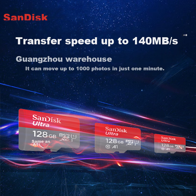 Карта пам'яті SANDISK Ultra microSDXC 128GB (SDSQUNC-128G-ZS3MN) - зображення 2