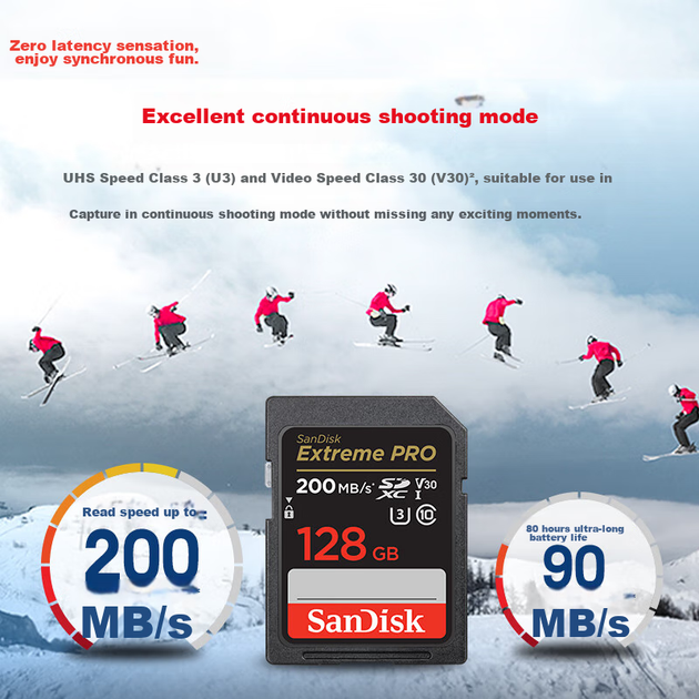 Карта памяти SANDISK Extreme Pro SDXC 128GB UHS-I U3 V30 A2 (SDSDXXY-128G-ZN4IN) - изображение 3