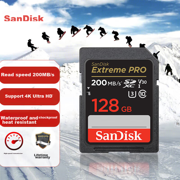 Карта памяти SANDISK Extreme Pro SDXC 128GB UHS-I U3 V30 A2 (SDSDXXY-128G-ZN4IN) - изображение 7