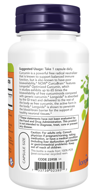Suplement diety Now Foods CurcuBrain 400 mg 50 kapsułek (733739023957) - obraz 3
