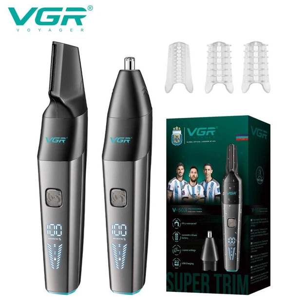 Триммер для носа и волос 2 в1 Аккумуляторный VGR V-603, 2 насадки, IPX5 USB - изображение 2