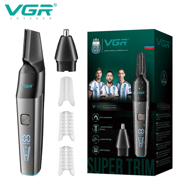 Триммер для носа и волос 2 в1 Аккумуляторный VGR V-603, 2 насадки, IPX5 USB - изображение 6