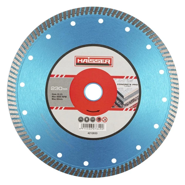 Диск алмазний Turbo Concrete Pro Max 230*3.0*12.0*22.23 HAISSER 4212634 - Фото 1 Диск алмазний Turbo Concrete Pro Max 230*3.0*12.0*22.23 HAISSER 4212634 - изображение 1