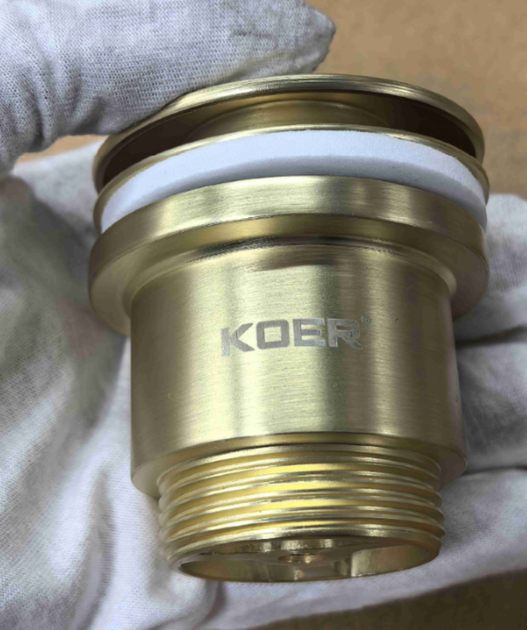 Донный клапан для раковины универсальный (с/без перелива) Koer PW-01-12 автоматический Click-Clack (KR5194) - изображение 2