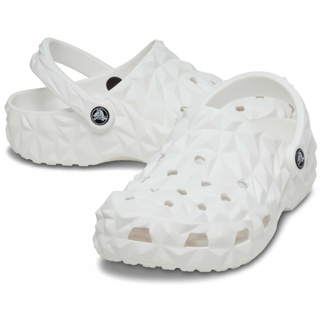 Crocs Classic Geometric Clog White Кроксы Женские Мужские Сабо Классик Геометрик Белые - (44 р.) M11 - изображение 2