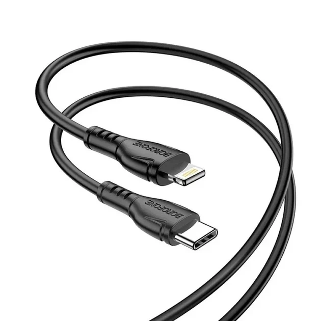 Кабель USB Borofone BX51 Triumph Type C to Lightning 12W Чорний - зображення 3