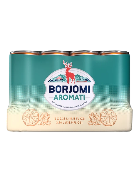 Упаковка сильногазованого напою Borjomi Aromati з ароматом Цитрусових та Кореню імбиру 0,33 л х 12 банок - зображення 3