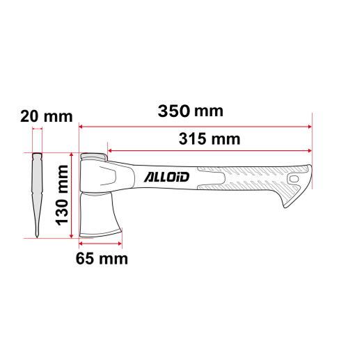 Alloid Pro. Топор, ручка из фибергласа 450 г, 35см (AX-1435) - изображение 11