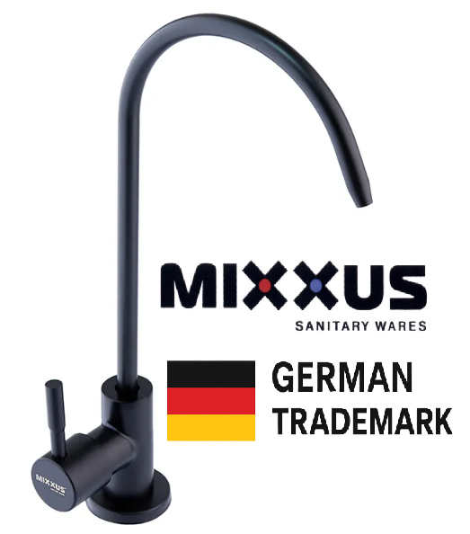 Кран для фильтра обратного осмоса Mixxus из нержавеющей стали для питьевой воды краник для фильтра воды на мойку черный (6029) - изображение 2