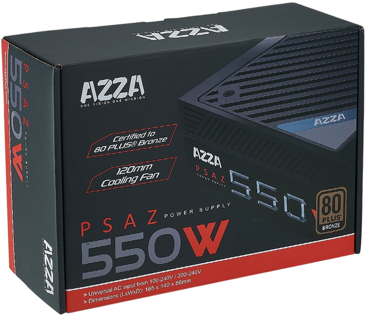 Блок живлення Azza PSAZ-550W 550W 80+ Bronze (PSAZ-550W) - зображення 3