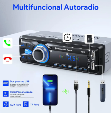 Автомобильное радио с Bluetooth Chismos N2215 1DIN - изображение 4
