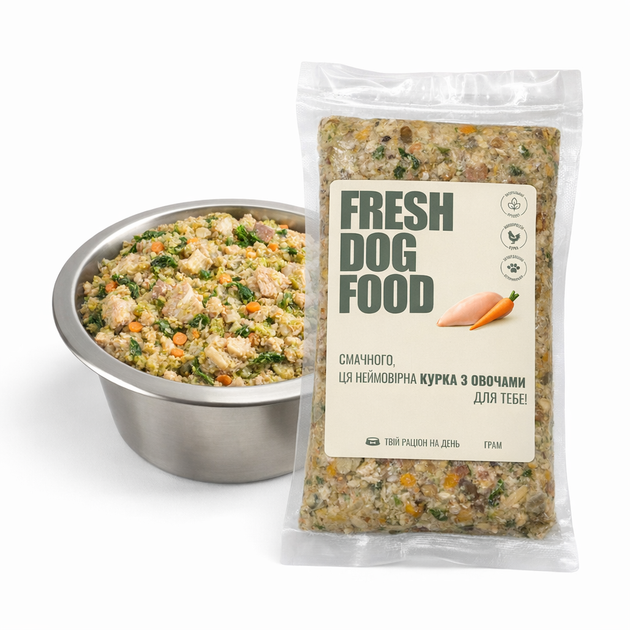 Натуральний корм для собак Fresh Dog Food з куркою 500 г - Фото 2 Натуральний корм для собак Fresh Dog Food з куркою 500 г - зображення 2