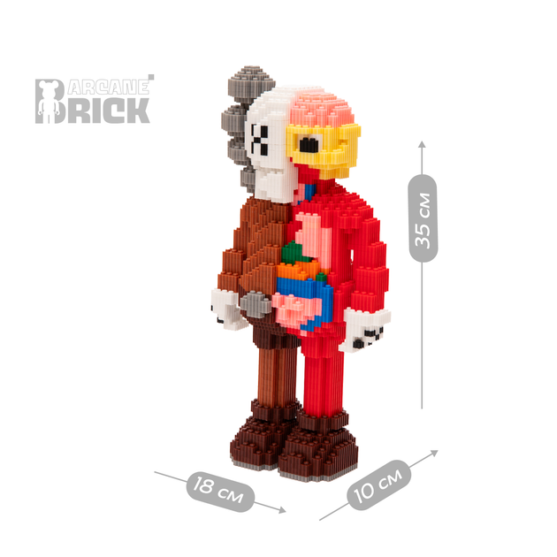 Конструктор 3д для взрослых и детей ArcaneBrick "Kaws Dissected" 35см сборный блочный конструктор в форме 3D дизайнерская фигурка - изображение 5