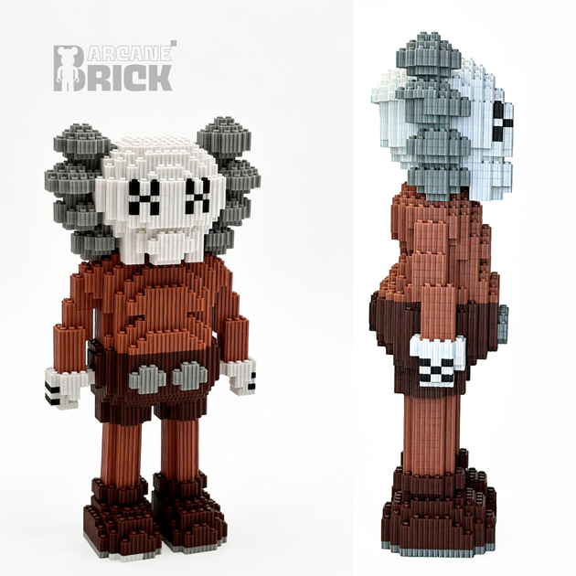 Конструктор 3д для взрослых и детей ArcaneBrick "Kaws Companion" 35см сборный блочный конструктор в форме 3D дизайнерская фигурка - изображение 4